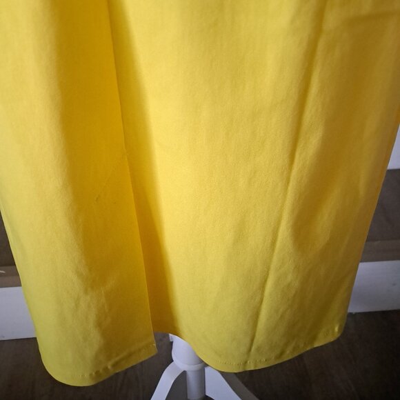 MUXXN Vintage 1950s Sryle Wrap V Neck Tie Waist Yellow Dress XL NWT - Picture 7 of 9
